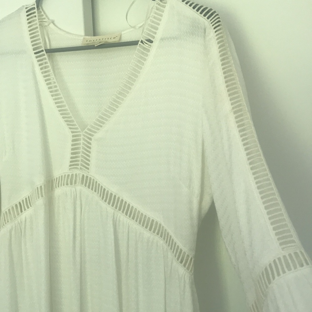 Long sleeve boho white dress